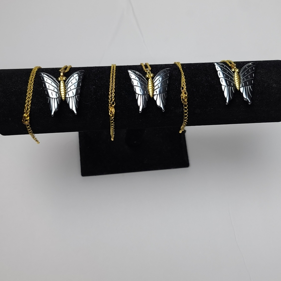 Hematite Butterfly Necklace - Picture 7 of 11